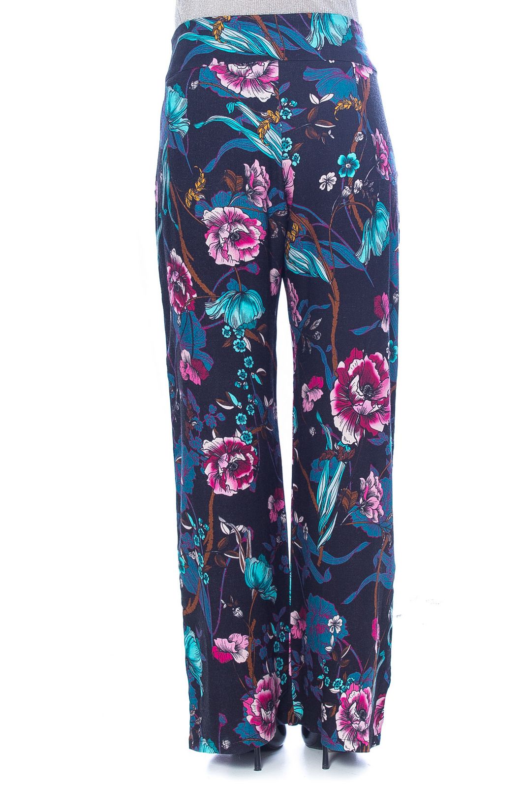 Pantaloni palazzo - NERO/FUXIA/BLU